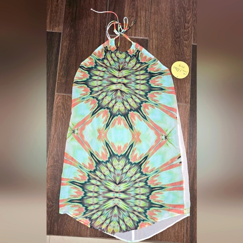 TIE DYE HALTER DRESS SZ MEDIUM